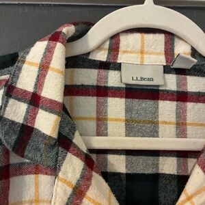 L.L. Bean Multicolor Plaid Flannel Pajama Shirt